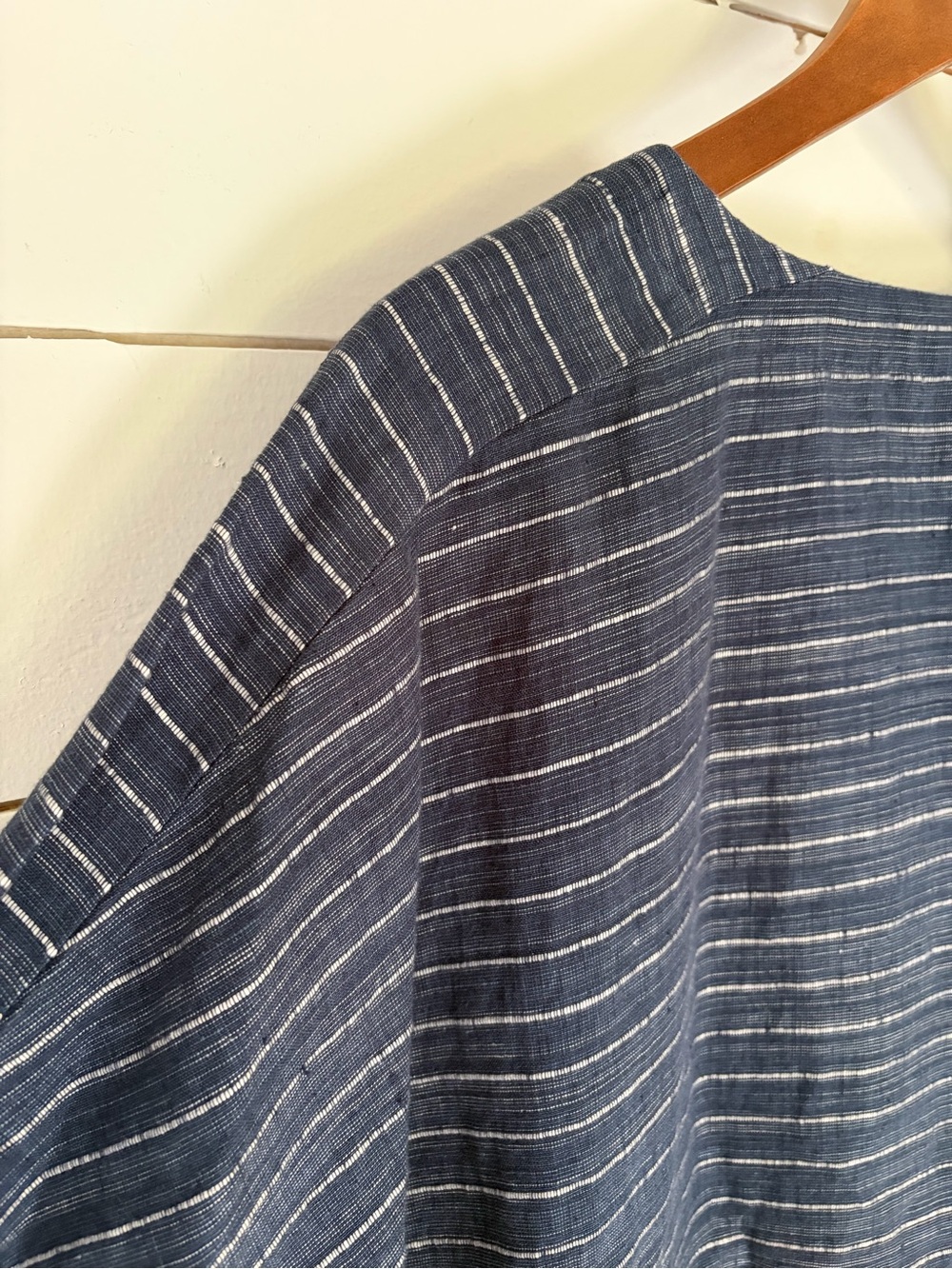 Eileen Fisher Scoop Neck Tunic Dress in Striped Graphite. Size: Medium - Picture 10 of 11